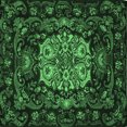 thumbnail image 1 of Ahgly Company Indoor Square Medallion Emerald Green French Area Rugs, 3' Square, 1 of 4
