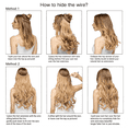 thumbnail image 3 of DUANJY 18 Inch Invisible Wire Halo Hair Extensions-Medium-Long to Long Wavy Synthetic Hairpiece, Adjustable Size No Clips, Transparent Wire Headband for Women, Black to White, 3 of 6