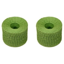 MOKKHNB 2 Rolls Raffia Paper Ribbon Dark Green For Festival Diy Decoration Weaving Craft Projects 200M