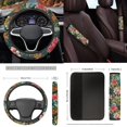 thumbnail image 5 of Yuyamidu Pink Hibiscus Car Seat Covers Set of 15 Palm Leaves Car Carpet Mats Steering Wheel Cover Safe Belt Pads Handbrake Cover Set Coasters Fit for SUV Van Sedan, 5 of 6
