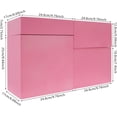thumbnail image 3 of 4 Pack Wooden Desktop Storage Organizer, Stackable Drawer Cabinet with Drawers Vintage Apothecary Cabinet, Card Catalog Wooden Storage Box for Desktop Organizer,No Assembly Required (Pink), 3 of 16