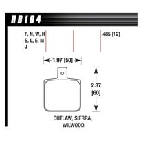 Hawk Brake Brake Pad Set-Race DR97 Wilwood Dynalite Single