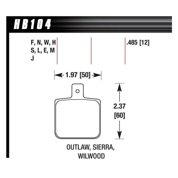 Hawk Brake Brake Pad Set-Race DR97 Wilwood Dynalite Single