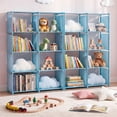 thumbnail image 4 of Novashion 8-Cube Portable Bookcase Organizer, Grey Blue Pink, 4 of 9