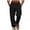 Black, variant on WEAIXIMIUNG Insulated Overalls for Men Camo Men Solid Color Drawstring Waist and Ankle Tied Casual Pants Business Sports Trend Comfortable and Loose Pants