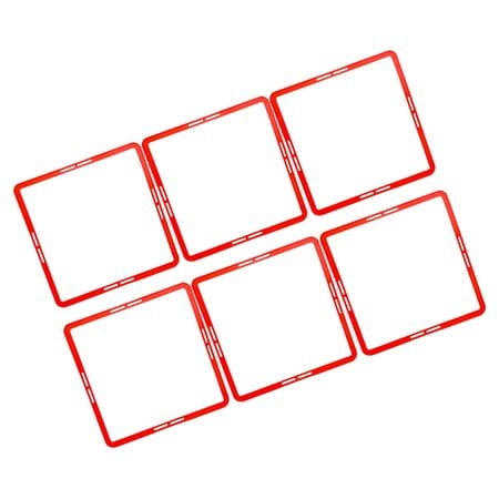 6 Pcs Square Agility Circle Hurdles Portable Speeds Train Rings Soccer Cones Red