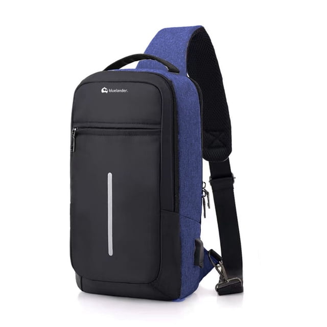 Mochila Cruzada con Reflejante Bluelander Mariconera con Puerto USB para Power Bank Bluelander MOC-BG00103