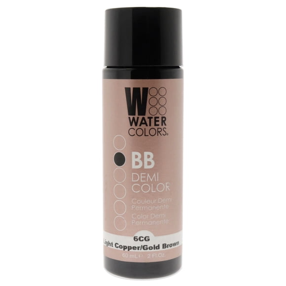Tinte Semipermanente para Cabello Watercolors BB Marrón Dorado Cobrizo Claro 6CG Tressa 2 oz