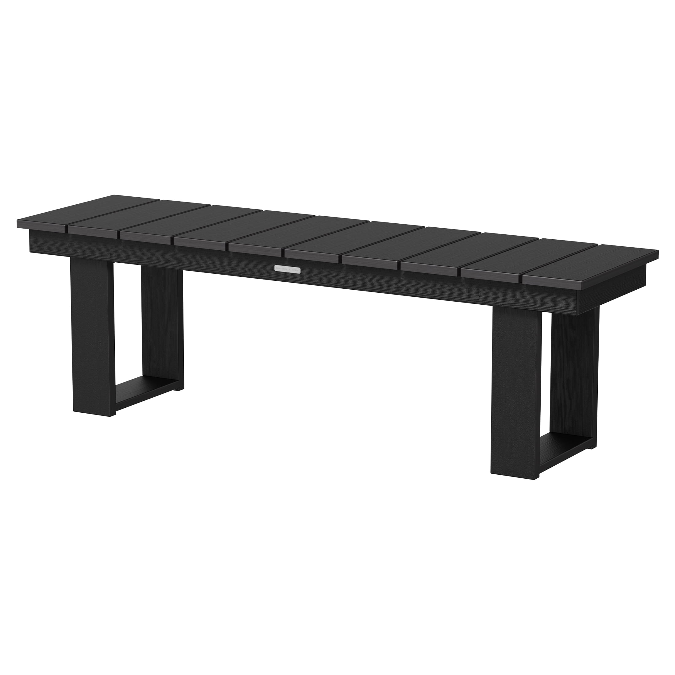 Better Homes & Gardens Ezra Outdoor HDPE Dining Bench, Black