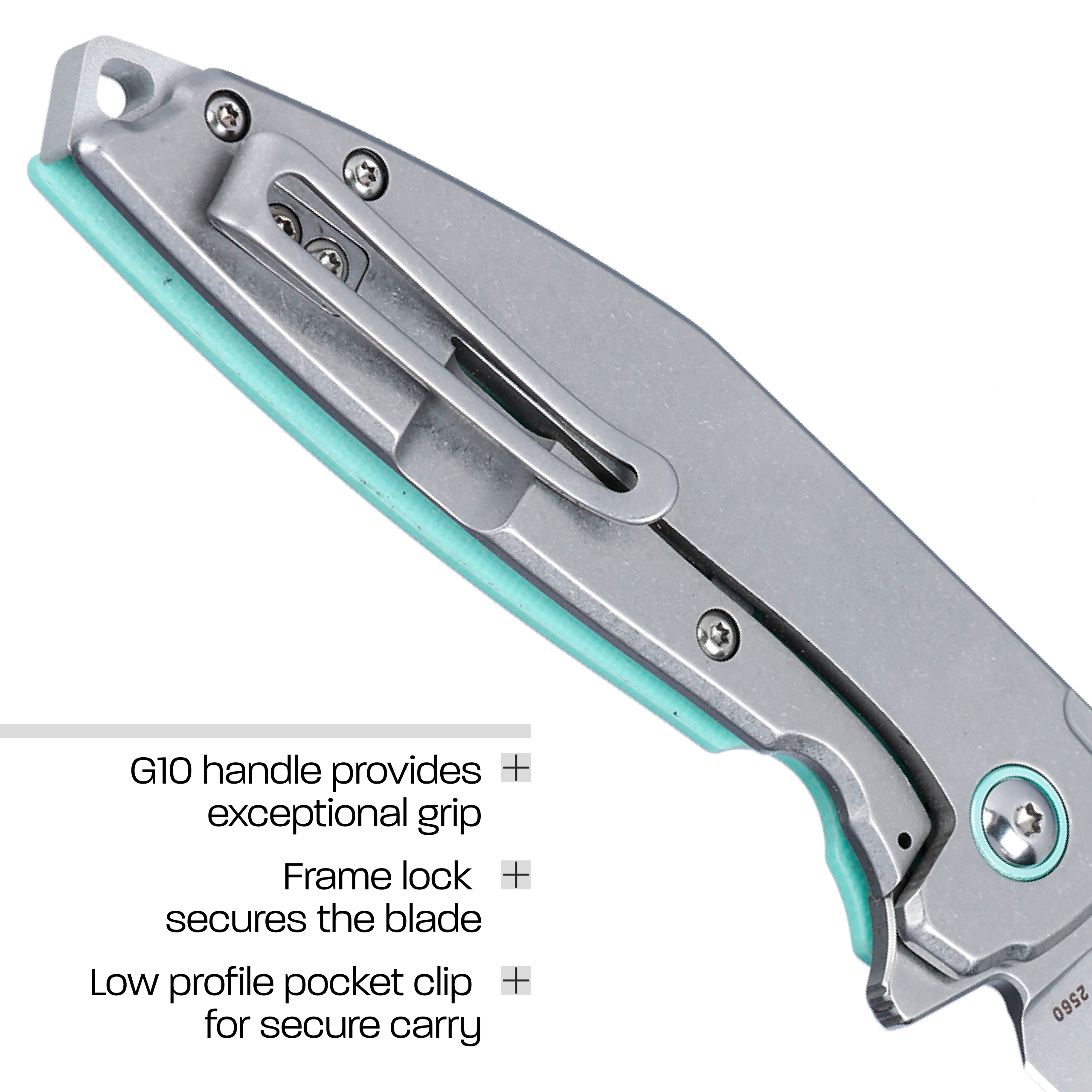 CRKT Ibis Everyday Carry EDC Pocket Folding Knife with Frame Lock: 14C28N Plain Edge Blade, G10 Handle, Pocket Clip, 2560