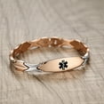 thumbnail image 2 of 7.5 inch Linnalove Rose gold Fashion Medical id bracelet for Women Epilepsy alert bracelets, 2 of 8