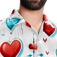 thumbnail image 5 of Valentine's Day Love ECG Men's Short Sleeve Beach Shirts, Casual Printed Button Down, Summer Unisex Spread Collar Tops, 5 of 6