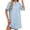 Sky Blue, variant on 2026 Spring Summer Button down Shirt Dresses for Women Long Sleeves Solid Color Mini Dress Trendy Roll-Sleeved Loose Comfy Thin Beach Vacation Frock White S