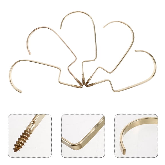 MLINS 20pcs Heavy Duty Screw-in Hooks for Clothes Hangers Flat Metal Hook Attachments for Organizing Shirts Pants in Closets and Wardrobes Golden