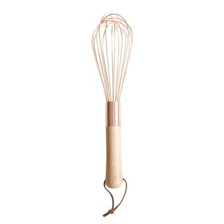

Stainless Steel Egg Beater Baking Tool Manual Whisk Wood Handle Cream Mixer with Hanging Rope Kitchen Gadget - Size L