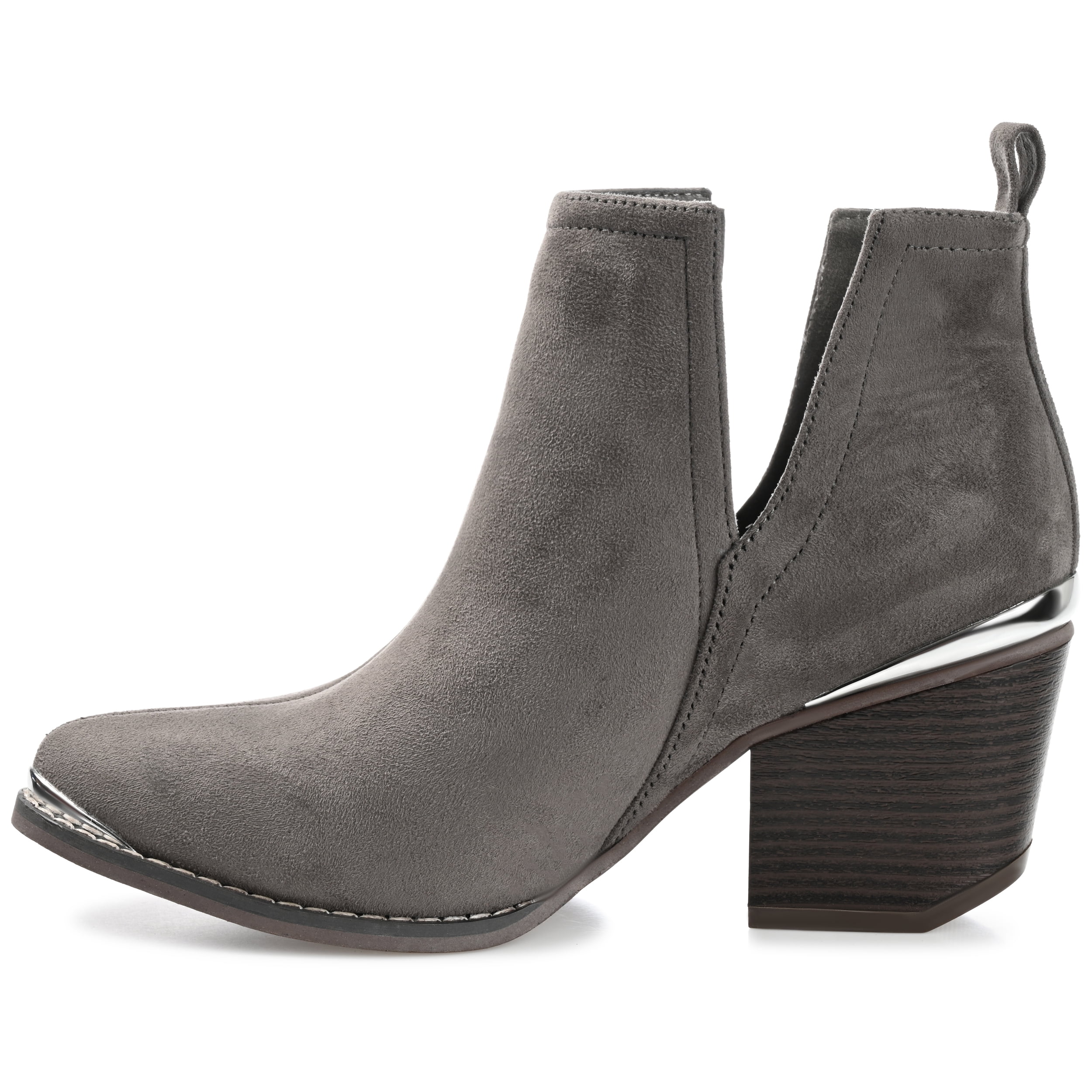 Journee Womens Issla Pull On Stacked Heel Booties, Widths Available