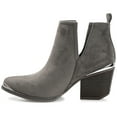 thumbnail image 3 of Journee Womens Issla Pull On Stacked Heel Booties, Widths Available, 3 of 10