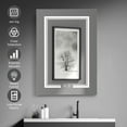 thumbnail image 3 of Zimtown LED Lighted Medicine Cabinet with Mirror, 20"x28" Bathroom Wall Cabinet w/ Defogger, Dimmable, Memory function, Outlets & USB, White, 3 of 10