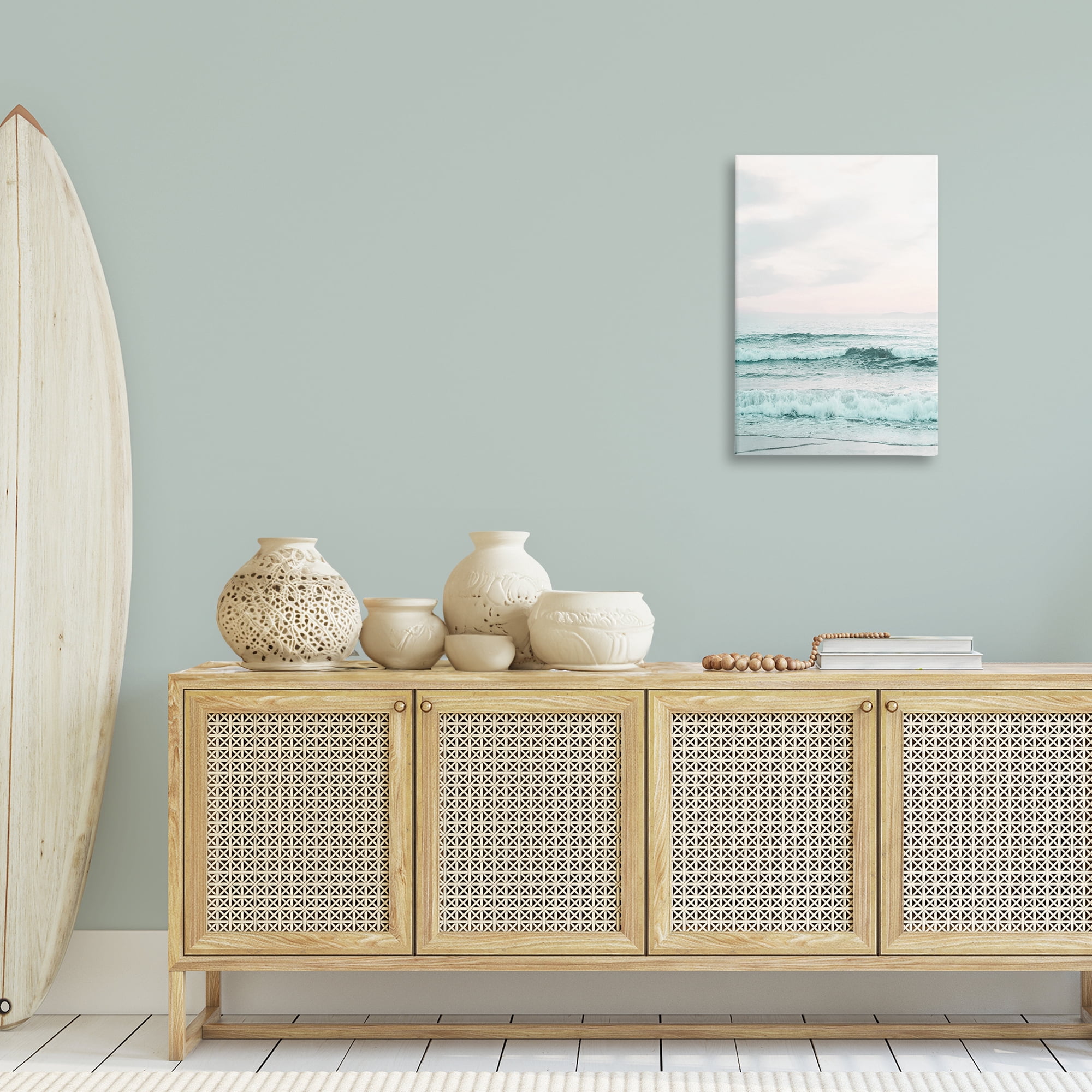 Stupell Industries Teal Sea Tide Nautical & Beach Photography Wrapped Canvas Art Print Wall Art, 20 x 30