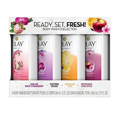 Olay Fresh Outlast Body Wash Sampler Pack 4 Body Washes, 3 FL OZ Each