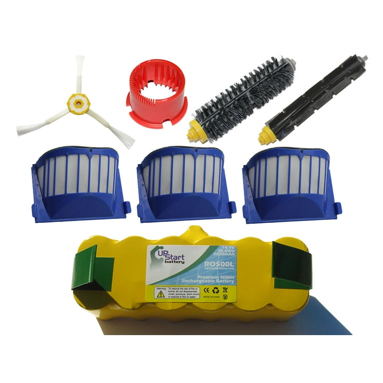 Replacement for iRobot Roomba 700 Series Battery and Bristle Brush - Kit  Includes 1 Battery and 1 Bristle Brush
