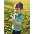thumbnail image 5 of BemeyourBBs Toddler Baby Boy Golf Shirts Outfits Waffle Knit Striped Short Sleeve Half Button-up Collared Shirt Tops Infant Casual Summer Clothes, 5 of 8