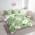 thumbnail image 2 of Erosebridal Dreamy White Flower Bedding Comforter Set for Girls, GreenFull Bedding Set, Polka Dots Reversible, 7-Piece, 2 of 5