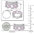 thumbnail image 3 of Dazzlingrock Collection Round Pink Sapphire Out Bling Cuban Link Band Ring for Women (Color Pink, Clarity Highly Included) in 14K White Gold, Size 5, 3 of 4