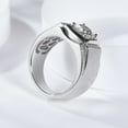 thumbnail image 3 of 2 Carat Moissanite Rings for Men D Color VVS1 925 Sterling Silver Round Cut Moissanite Wedding Bands Lab Created Diamond Engagement Ring Diamond Promise Ring, 3 of 6