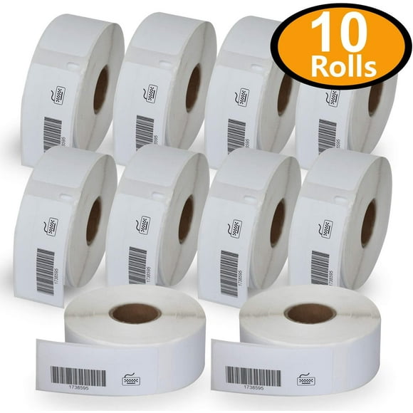 10 Rolls Dymo 1738595 Compatible 3/4" x 2-1/2" Barcode/File Labels