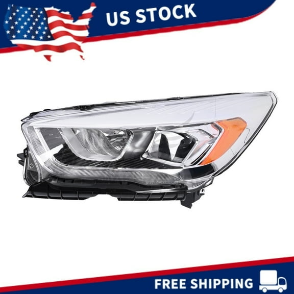 Left Driver Side Halogen Headlight Assembly For 2017-2019 Ford Escape W/ LED