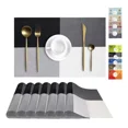 thumbnail image 1 of Mantel Individual Lavable Antideslizante 8 Piezas Color Negro Enrejado, 1 of 6