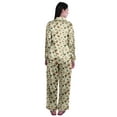 thumbnail image 3 of Moomaya Long Sleeve Shorts Pajama Set For Women Satin Button Pajamas For Women, 3 of 6