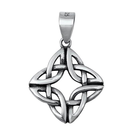 Sterling Silver Celtic Cross Pendant Knot Open Oxidized Charm 925 New Jewelry Female Unisex