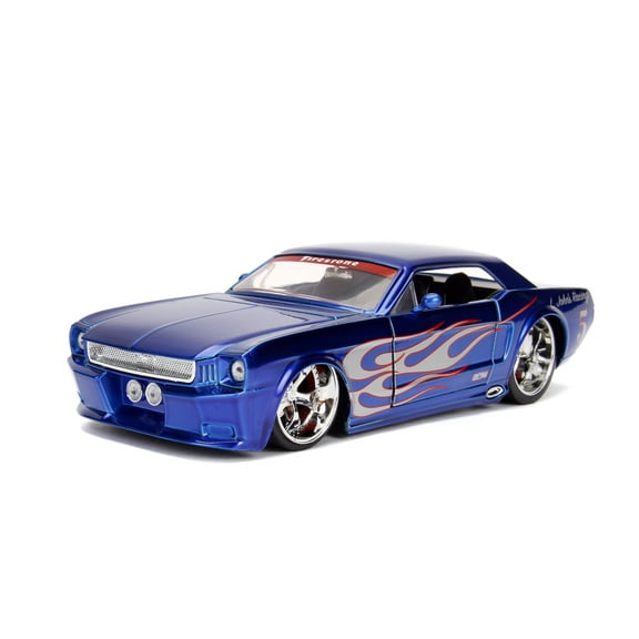 Jada Toys Big Time Muscle 1:24 Scale 1965 Ford Mustang Die Cast Vehicle in Candy Blue with Silver Flames(Selections May Vary)