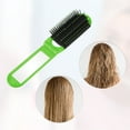 thumbnail image 6 of Unique Bargains  1 Pc Women's Portable Foldable Mirror Comb Travel for Curly Straight Dry Hair Green, 6 of 6