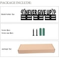 thumbnail image 4 of Never Give Up Medal Holder Sport Medal Hanger Medal Rack Display Wall Rack Mounted Over 30 Medals Wooden for DIY Swimming Bicycle Running Athletes Champions Medalist Black 15.7x5.1Inch, 4 of 7