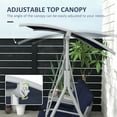 thumbnail image 3 of Outsunny 2 Person Porch Swing with Stand, Outdoor Swing with Canopy, Pivot Storage Table, 2 Cup Holders, Cushions for Patio, Backyard, Dark Blue, 3 of 9