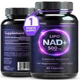 thumbnail image 3 of Nutri Nation Liposomal NAD 500mg Supplement 120 Capsules, Nicotinamide Adenine Dinucleotide, for Anti Aging and Cell Regeneration, 2 Bottles, Made in USA, 3 of 9