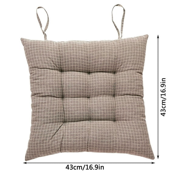 PHIGZNT Corduroy Chair Cushion with Ties Ultra Soft Warm Floor Cushion for Kids Reading Nook Comfortable Square Seat Cushion for Adult 15.7”x15.7”, Navy Blue