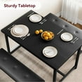 thumbnail image 5 of Dining Table Set for 4, Kitchen Table with Benches, Rectangular Dining Room Table Set with 2 Upholstered Benches, 3 Piece Dining Table Set for Small Space, Apartment, Studio, 5 of 7