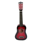 21 Inch Acoustic Guitar Small Size Portable Wooden Guitar for Children Kids (Red)