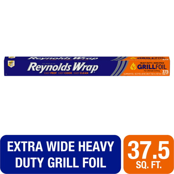 Reynolds Wrap Grill Foil, Heavy Duty Non-Stick, 18 inch, 37.5 Square Feet