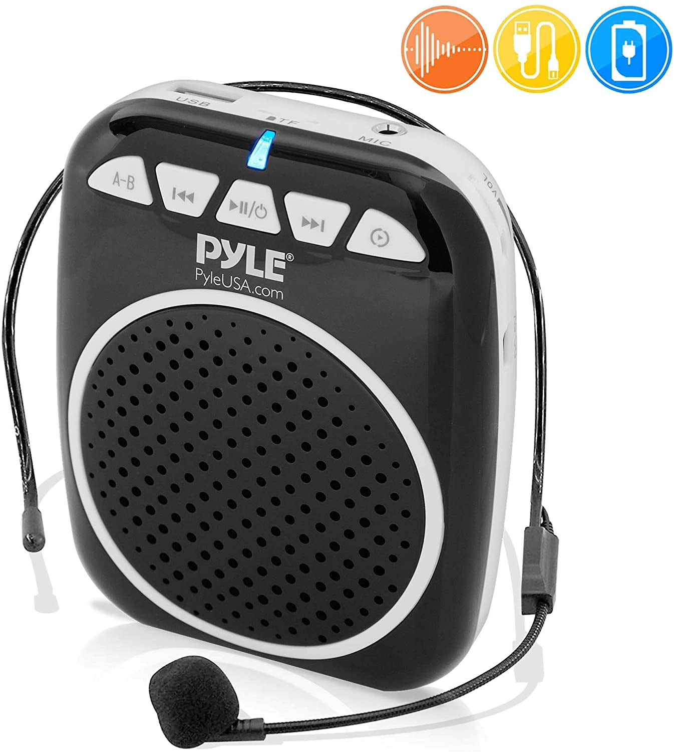 Pyle Portable Mini PA Speaker System with HeadsetMicrophone, Voice