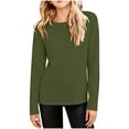 thumbnail image 2 of Asxite Toddler Solid Tops Crew Neck Long Sleeve Soft Cotton Cozy Casual Pullover Fall Winter Tee 3Y, 2 of 7