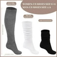 thumbnail image 2 of Women Slouch Socks 3 Pairs Extra Long Cotton Knit Knee High Thick Scrunch Socks Size 5-11, 2 of 6