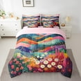 thumbnail image 2 of Erosebridal Groovy Daisy Bedding Sets Full Size, Rustic Botanical Comforter Sets with Sheets, Floral Decor, Reversible 7-Piece, 2 of 5