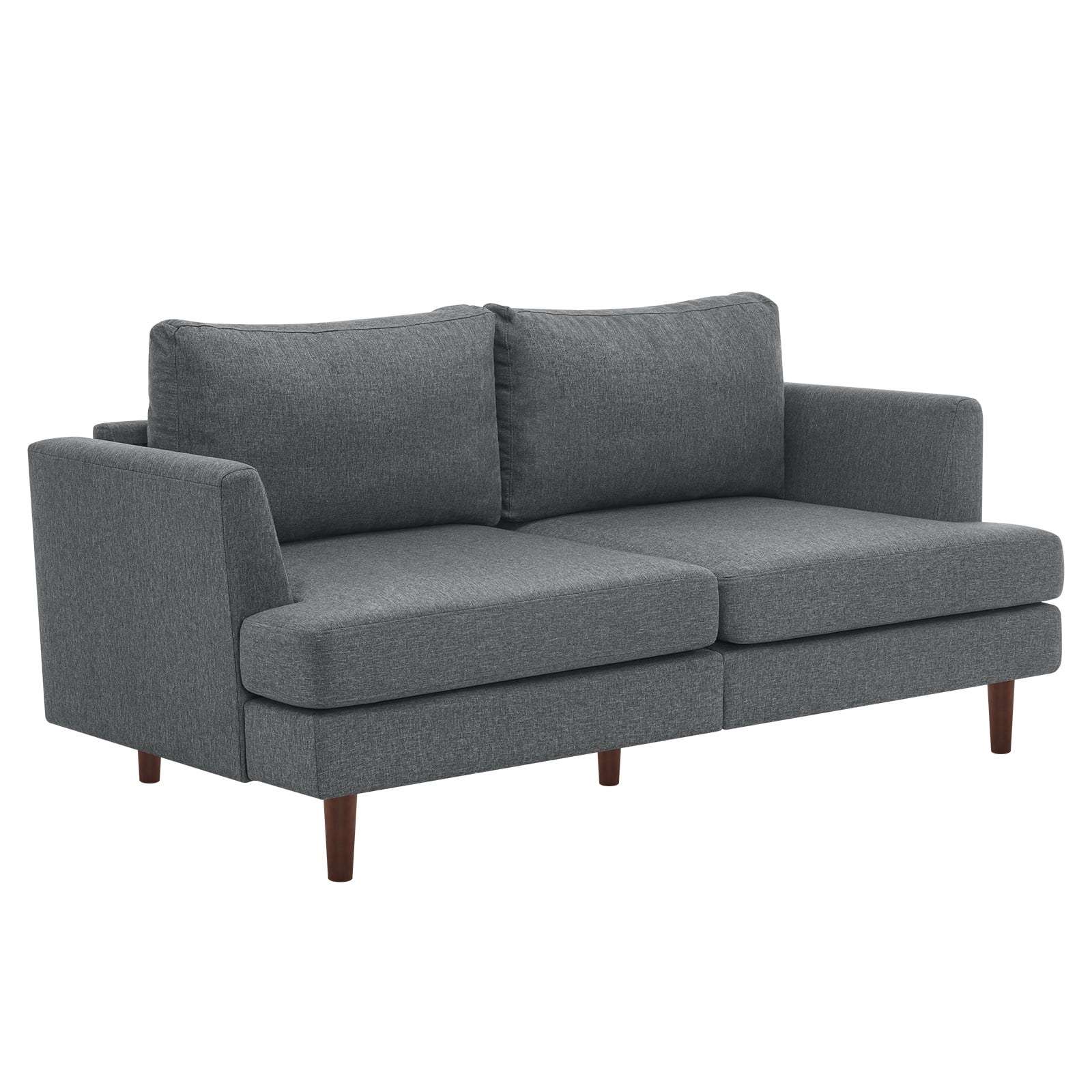 Furniliving 65" Upholstered Loveseat Sofa, Love Seat Small Couches, Extra Deep 2-Seat Small Sofa for Living Room, Bedroom, Apartment,Gray