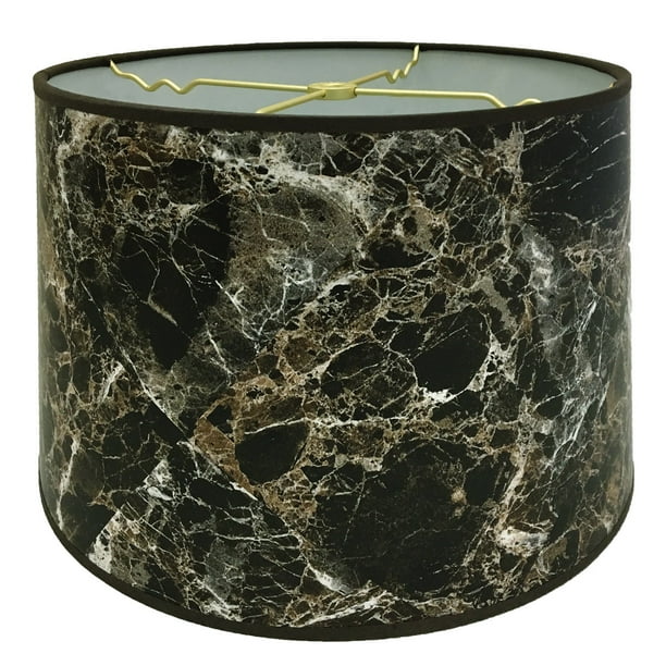 Royal Designs Dark Brown Marble Texture Hardback Lamp Shade, 13 x 14 x 9.5
