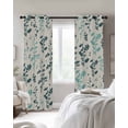 thumbnail image 2 of Teal Green Botanical Blackout Curtains 90 Inch Length 2 Panels Set for Living Room Bedroom, Rustic Country Spring Floral Summer Leaf Privacy Window Treatment Thermal Black Out Drapes 52"x90", 2 of 8